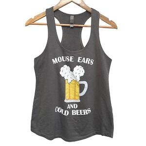 Next‎ Level Apparel Womens Graphic Tank Top Mouse Ears Cold Beers Medium